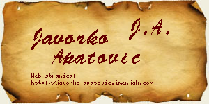 Javorko Apatović vizit kartica